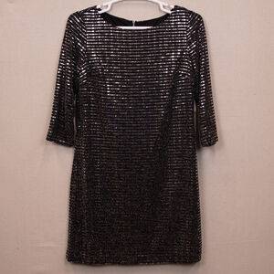 J Howard sequin black shift dress NWT-14